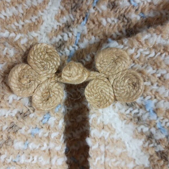 Boyne Valley Weavers, Hand Crafted Ireland, Tan Plaid Poncho, Wool Blend, O/S - Picture 5 of 11